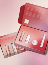 Geopende ILIA Minis for Any Mood cadeauset met de vier mini-producten zichtbaar in de doos